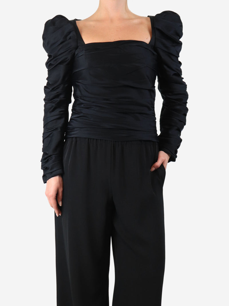 Black ruched bodice top - size UK 10 Tops Khaite 