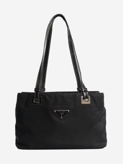 Black vintage nylon top handle bag