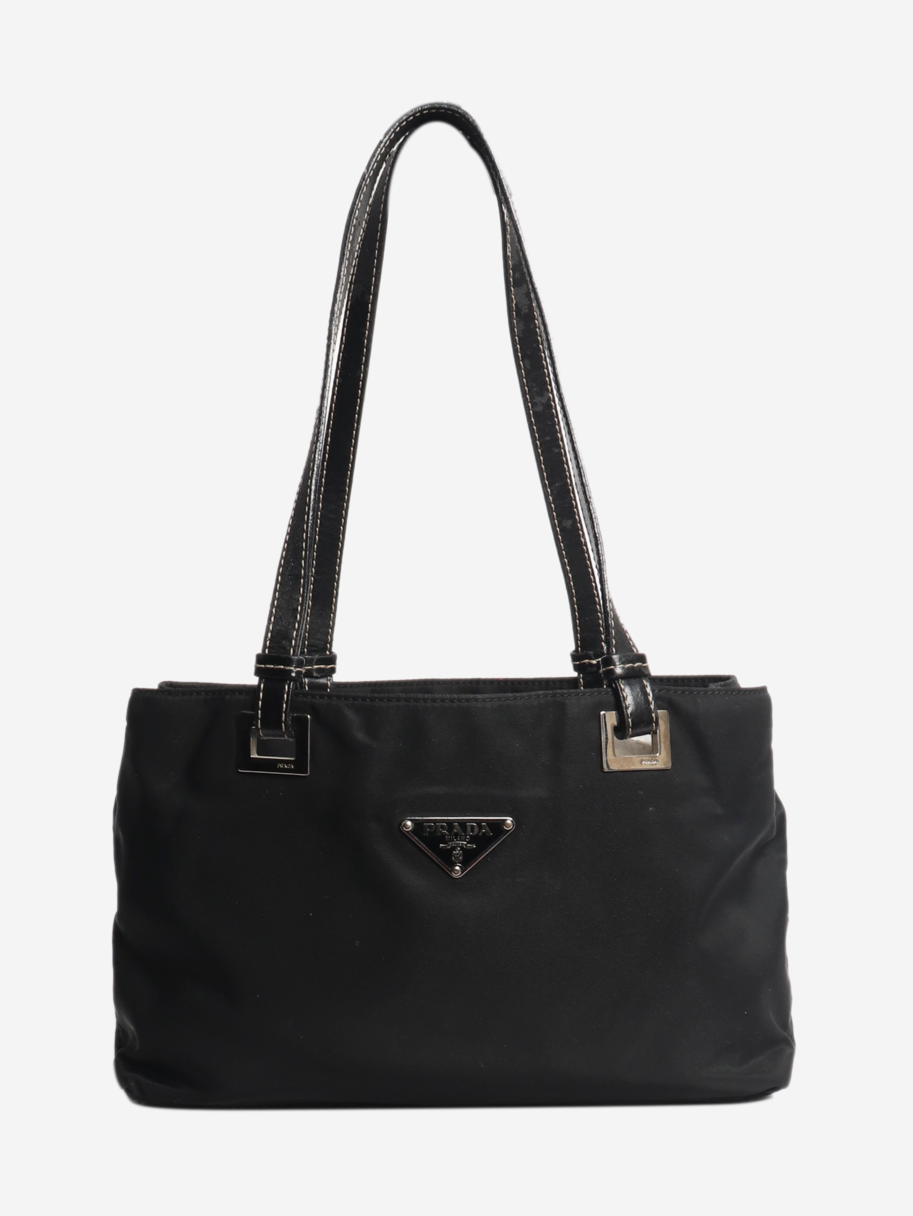 Black vintage nylon top handle bag