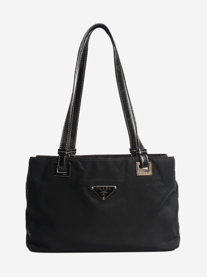 Black vintage nylon top handle bag