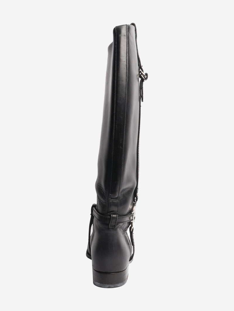 Black leather riding boots - size EU 39.5 Boots Gucci 