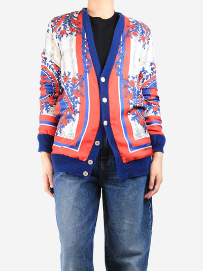 Blue silk printed cardigan - size M Knitwear Gucci 