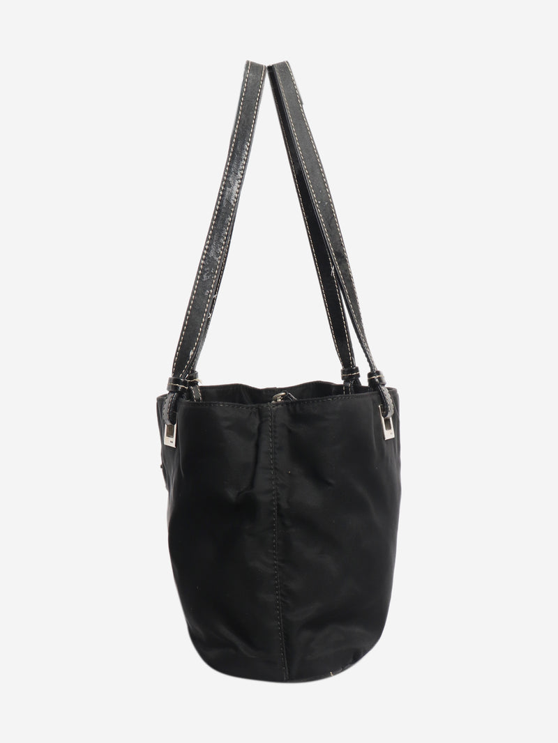Black vintage nylon top handle bag