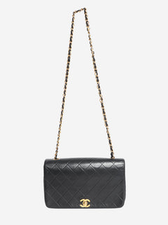 Black 1989 lambskin flap bag Shoulder bags Chanel 