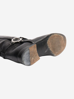 Black leather riding boots - size EU 39.5 Boots Gucci 