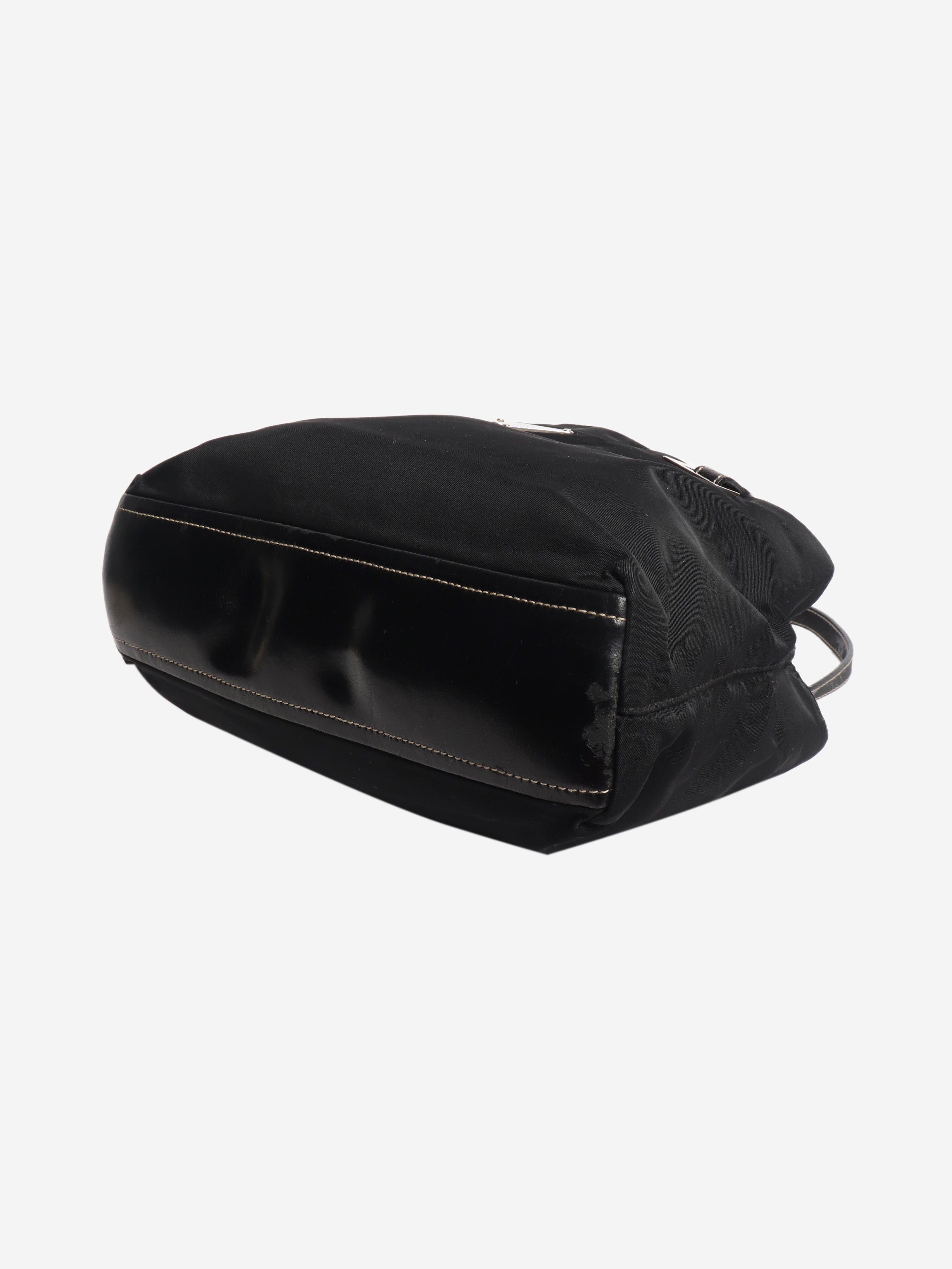 Black vintage nylon top handle bag