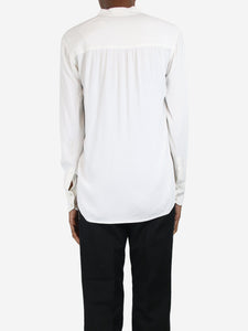 Helmut Lang Cream V-neckline textured shirt - size XS