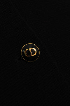 Black short sleeve button down knit jacket - size UK 10 Knitwear Dior 