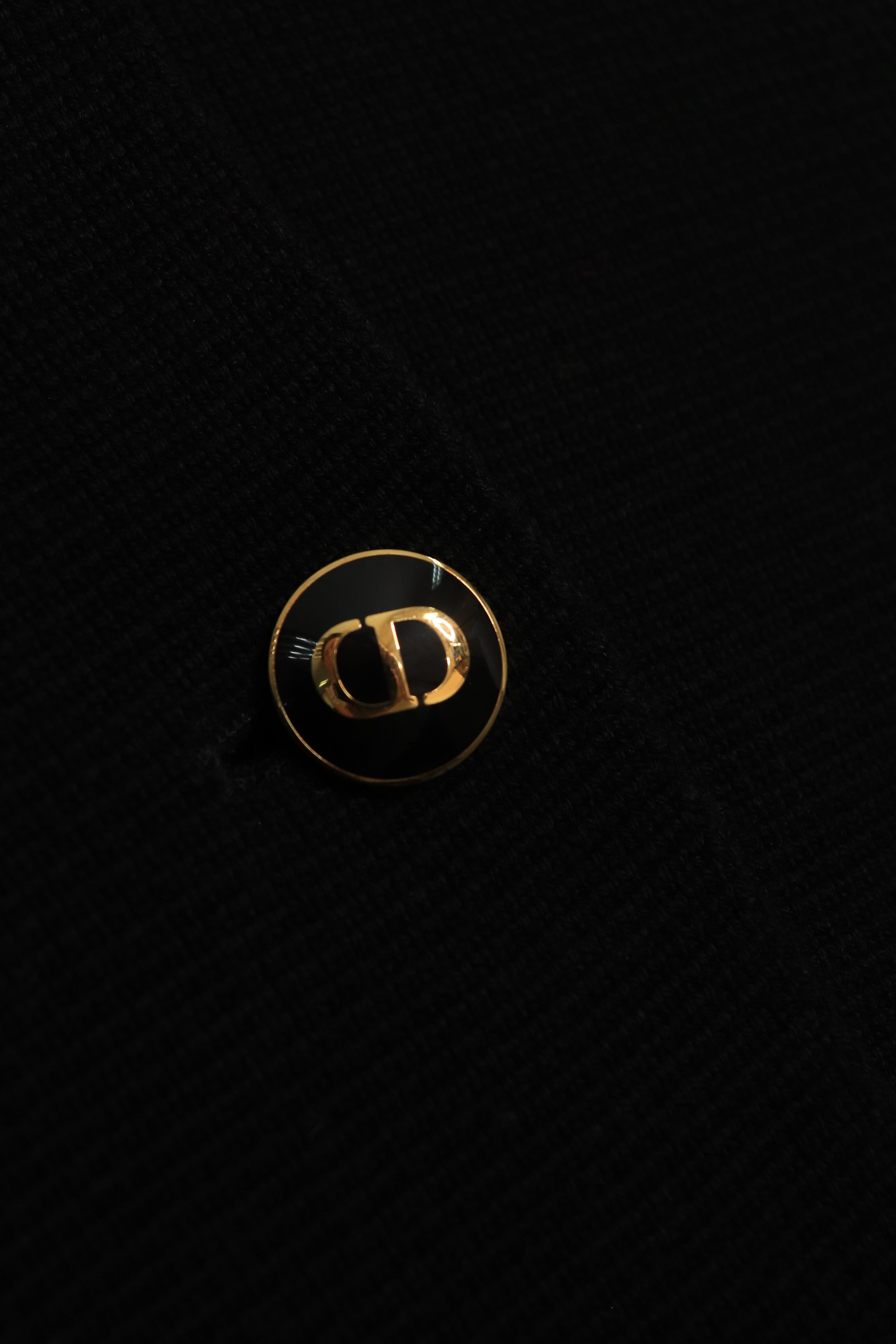 Black short sleeve button down knit jacket - size UK 10 Knitwear Dior 