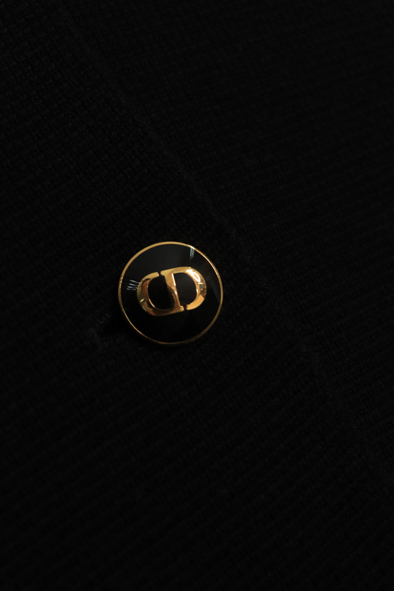 Black short sleeve button down knit jacket - size UK 10 Knitwear Dior 