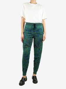 Missoni Green printed textured joggers - size UK 10