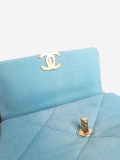Blue ombre denim quilted 19 shoulder bag