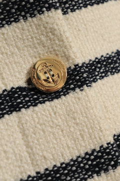 Cream and navy striped short sleeve jacket - size UK 10 Coats & Jackets Dior 