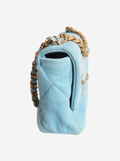 Blue ombre denim quilted 19 shoulder bag