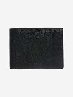 Black grained leather 2 folds wallet Wallets, Purses & Small Leather Goods Bvlgari 