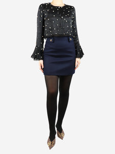 Prada Navy blue wool mini skirt - size UK 8