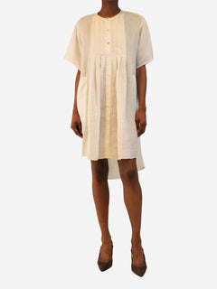 White short-sleeved linen dress - size UK 6 Dresses Loewe 