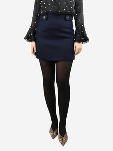 Prada Navy blue wool mini skirt - size UK 8