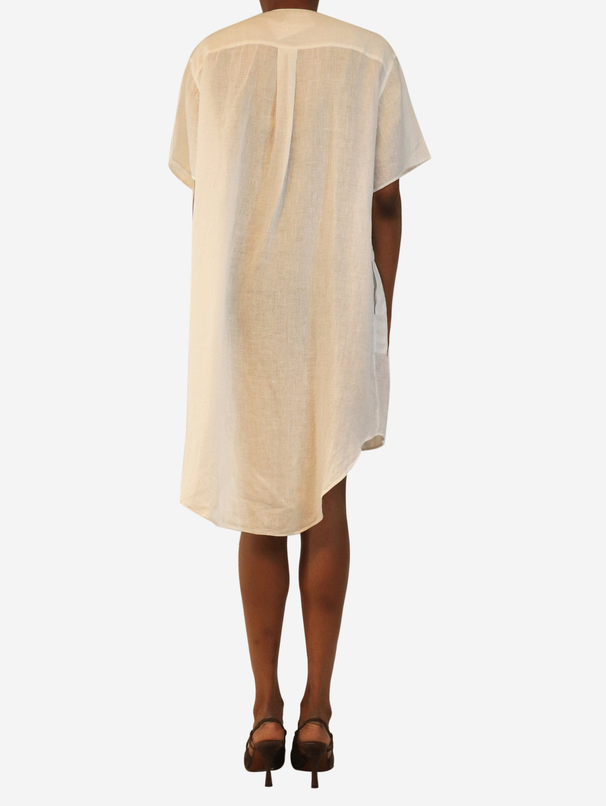 White short-sleeved linen dress - size UK 6 Dresses Loewe 