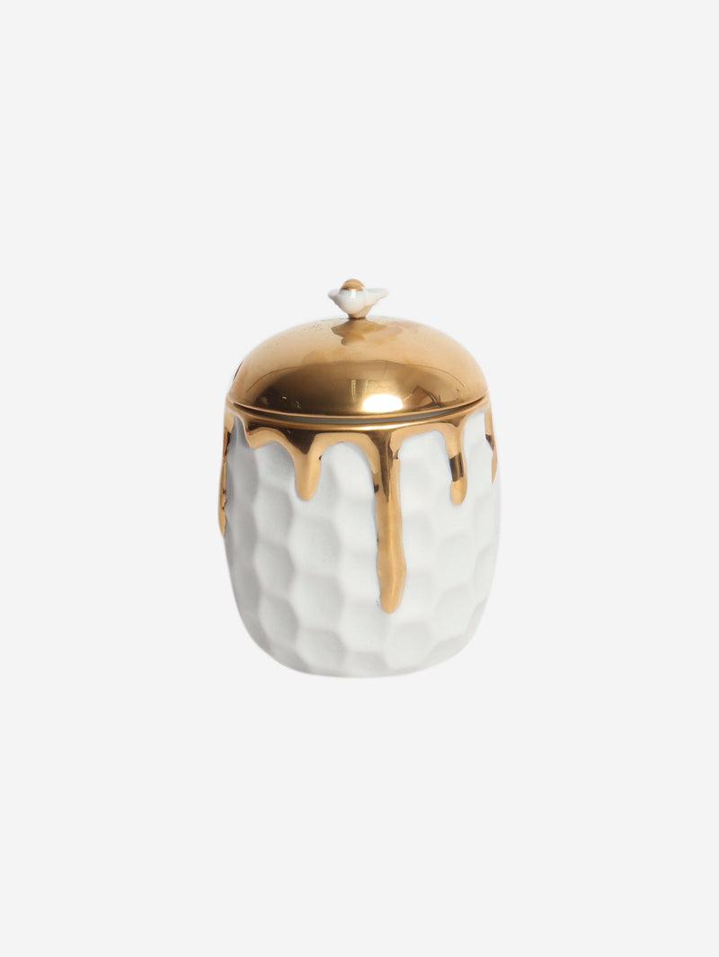 White and gold honeypot Homeware L'Objet 