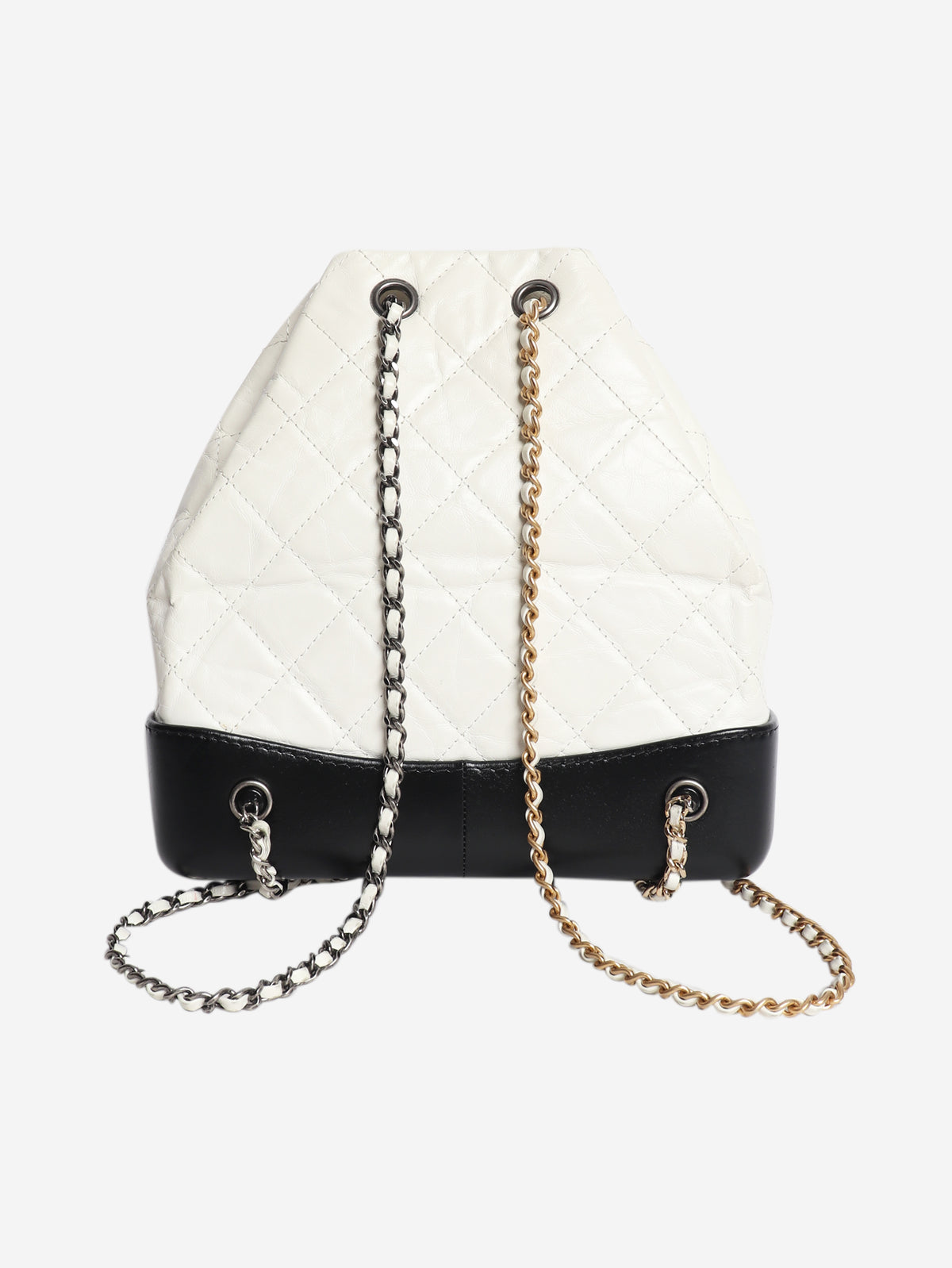 White 2019 quilted leather Gabrielle backpack