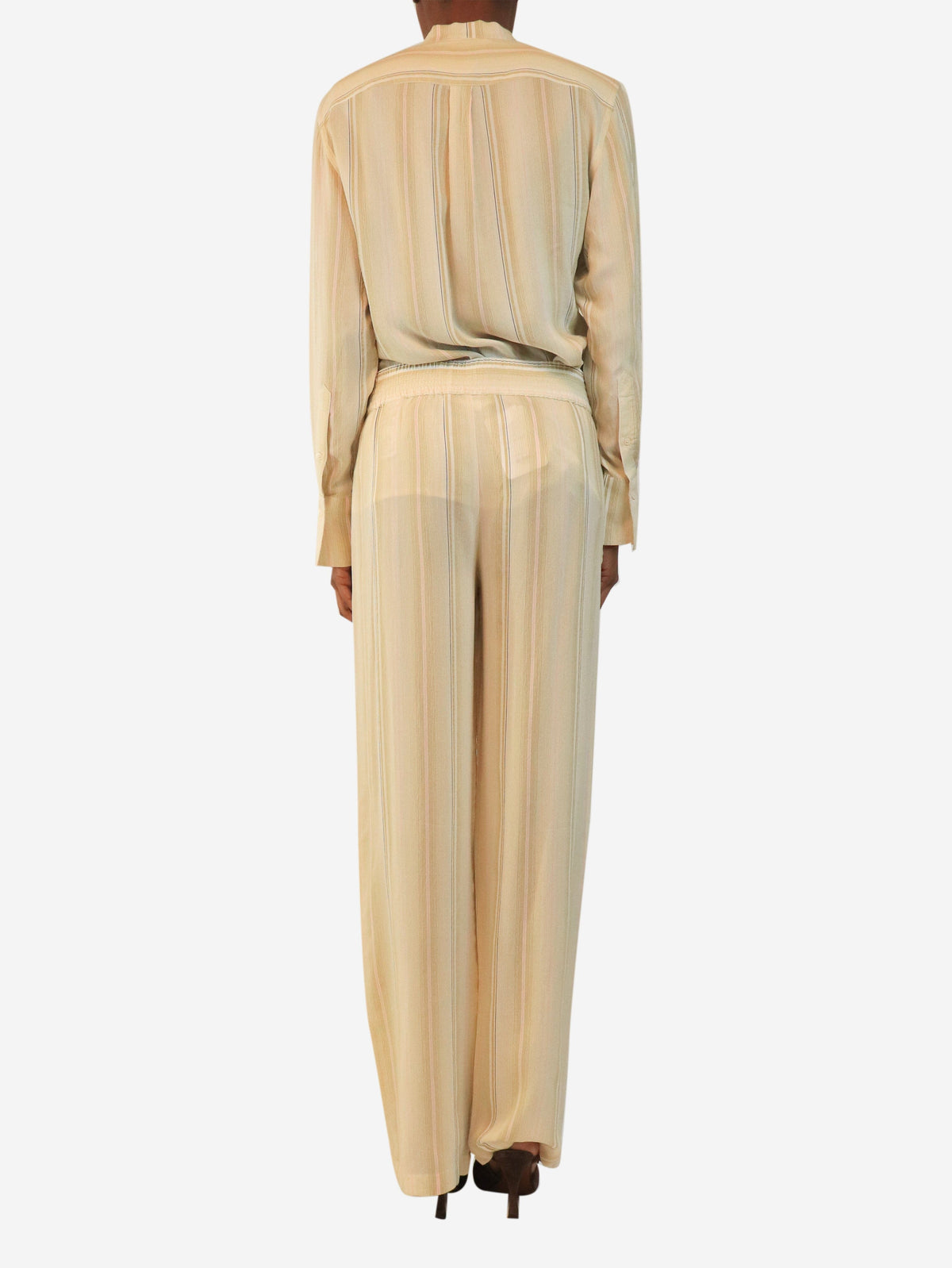 Pale green striped blouse and trouser set - size UK 8 Sets Victoria Beckham 