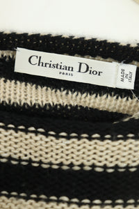 Christian Dior Black and white striped bateau-neck sweater - size UK 8