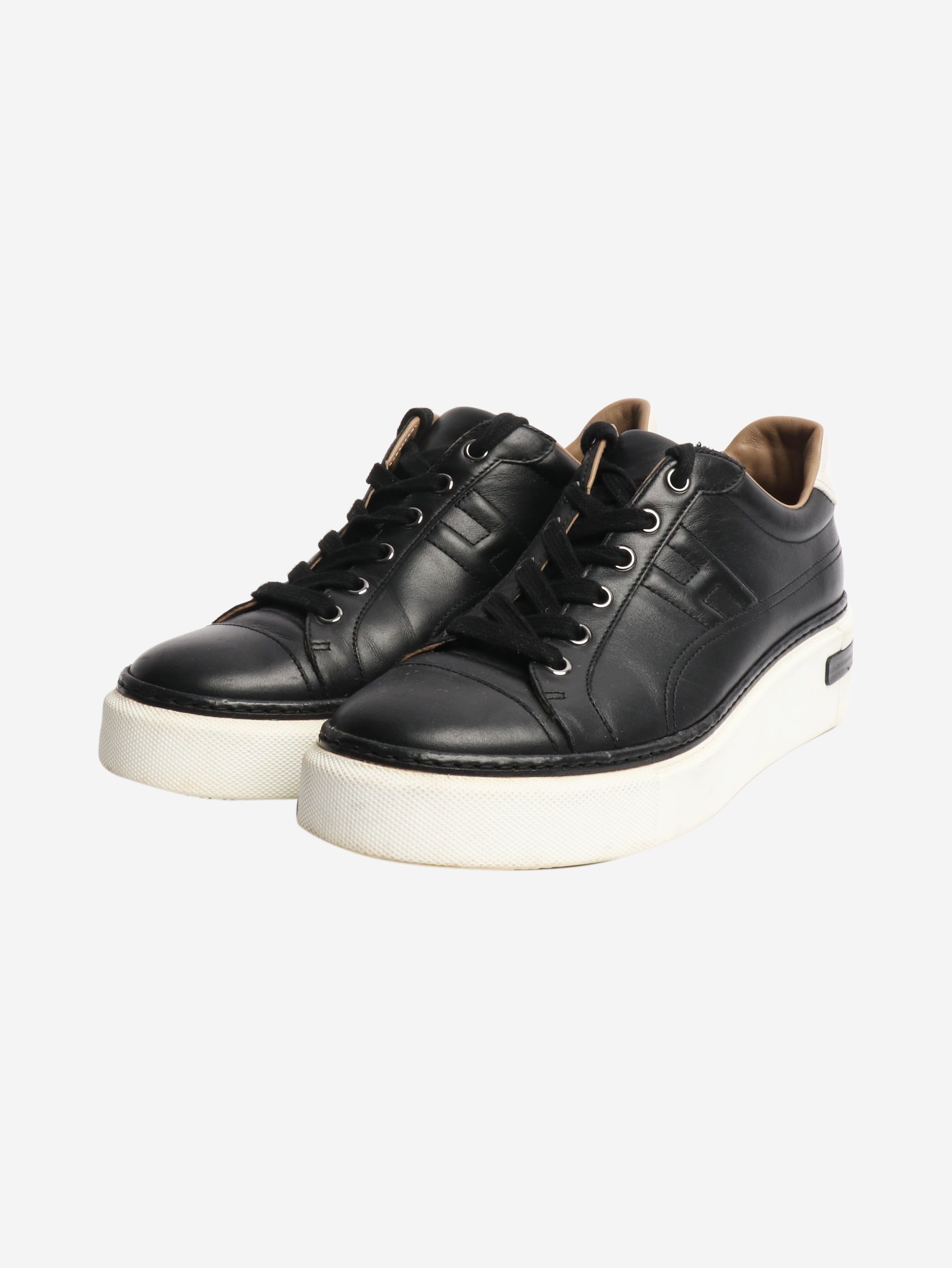 Black leather trainers - EU 39 Trainers Hermes 