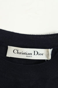 Christian Dior Navy blue short-sleeved sweater - size UK 10