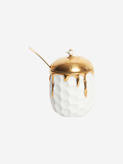 White and gold honeypot Homeware L'Objet 