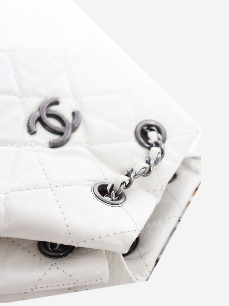 White 2019 quilted leather Gabrielle backpack