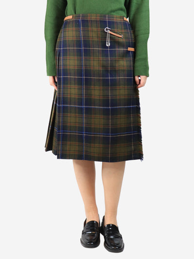 Green tartan pleated kilt - size UK 16 Skirts Lafayette 148 