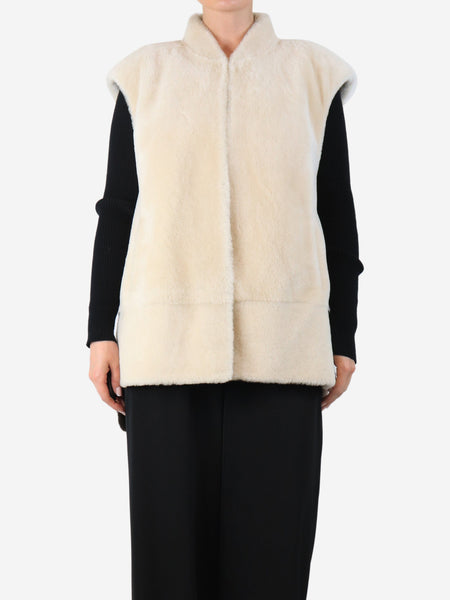Cream shearling gilet - size UK 12 product image