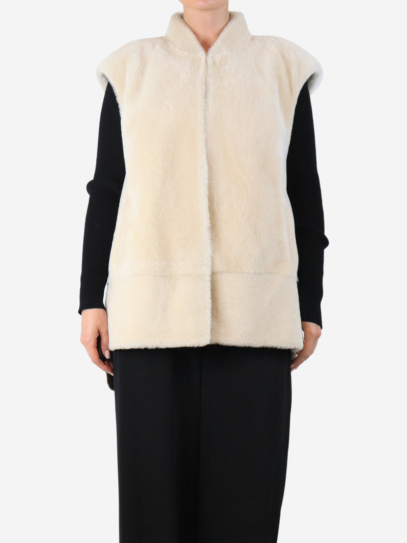 Cream shearling gilet - size UK 12 Coats & Jackets Karl Donoghue 