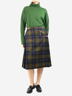 Green tartan pleated kilt - size UK 16 Skirts Lafayette 148 
