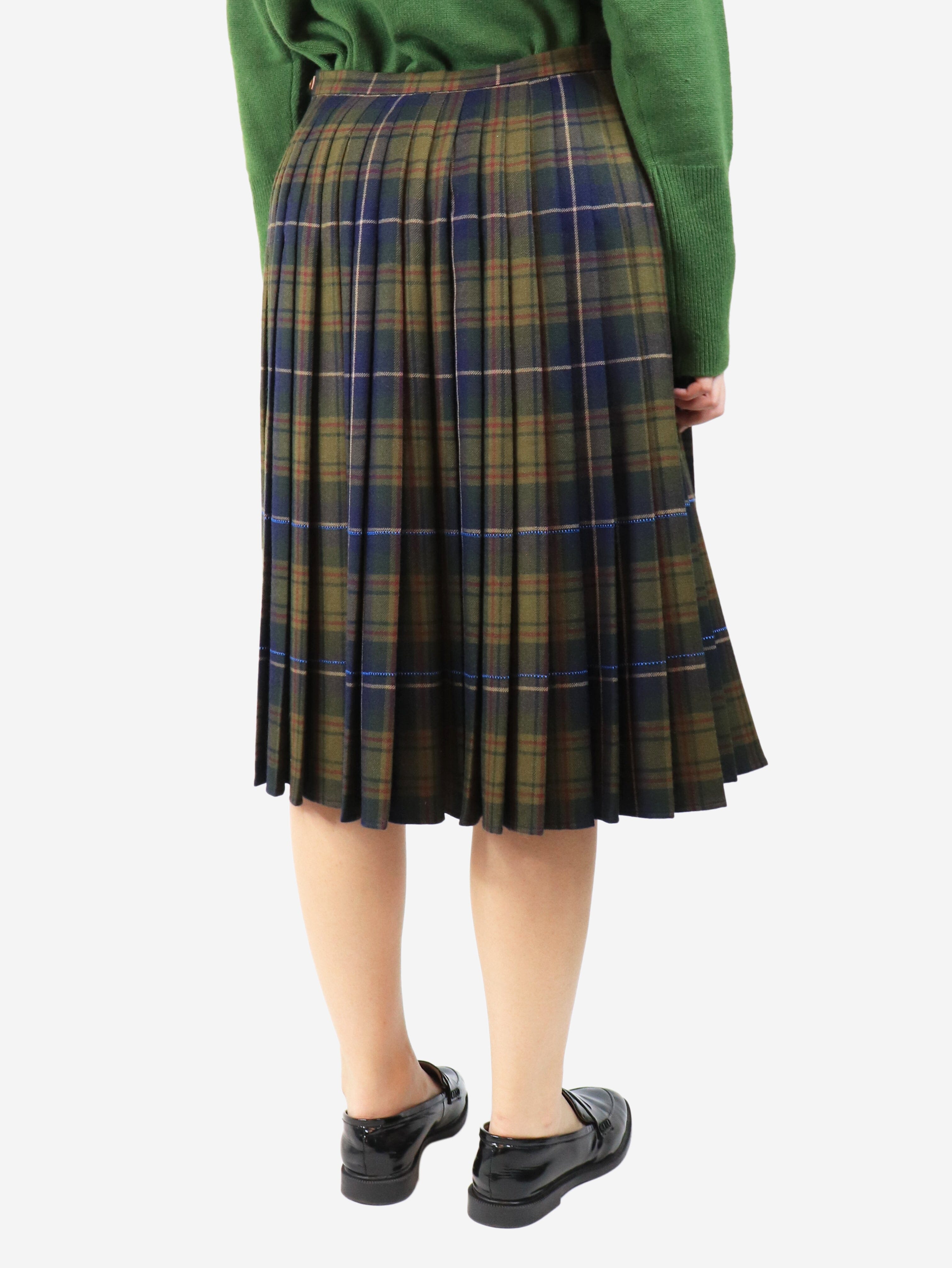 Green tartan pleated kilt - size UK 16 Skirts Lafayette 148 