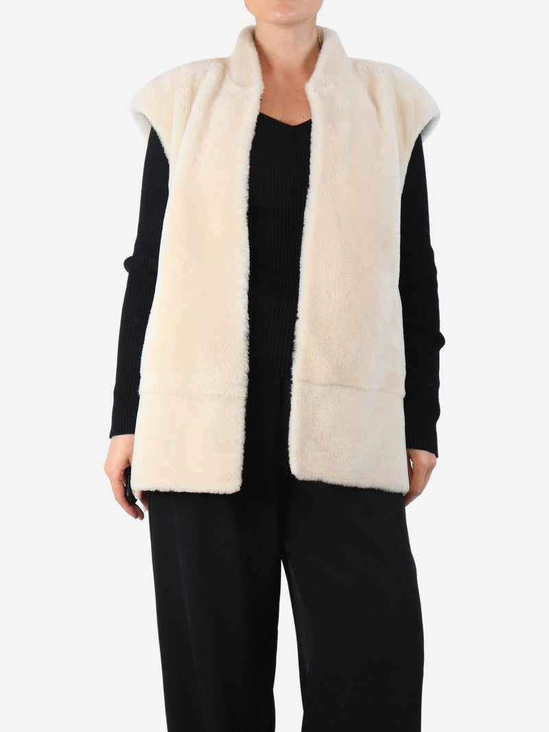 Cream shearling gilet - size UK 12 Coats & Jackets Karl Donoghue 