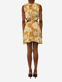 Yellow and white floral cut-out mini dress - size M Dresses Faithfull The Brand 
