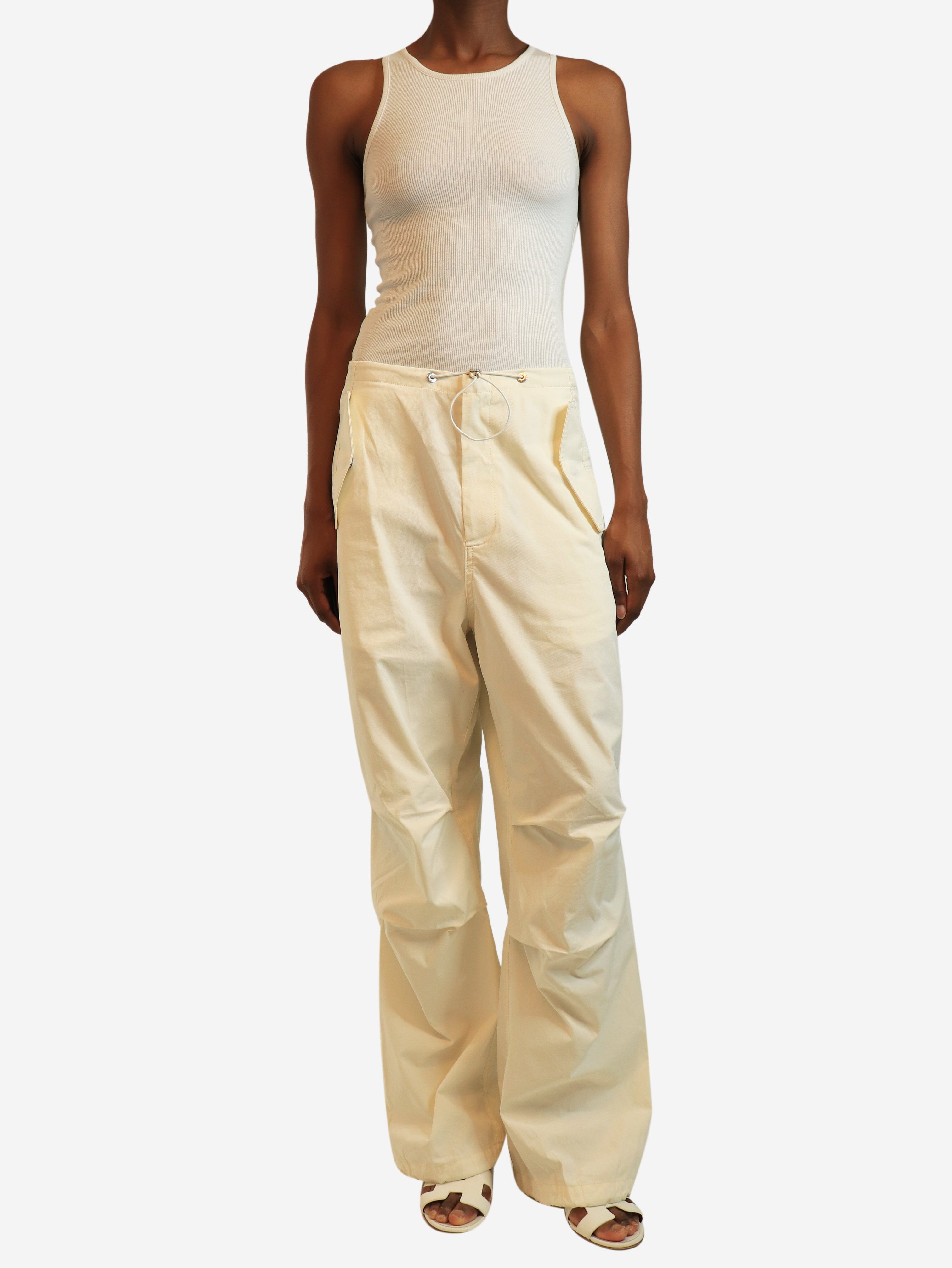 Cream combat trousers - size UK 6 Trousers Dion Lee 