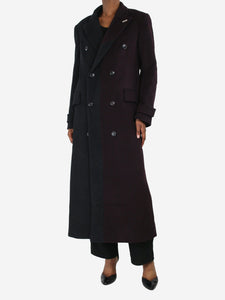 Eytys Black double-breasted two-tone wool coat - size XS