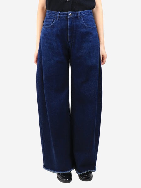 Dark blue wide-leg jeans - size UK 10 product image