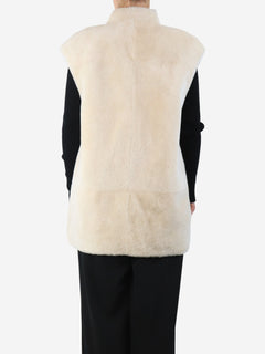 Cream shearling gilet - size UK 12 Coats & Jackets Karl Donoghue 