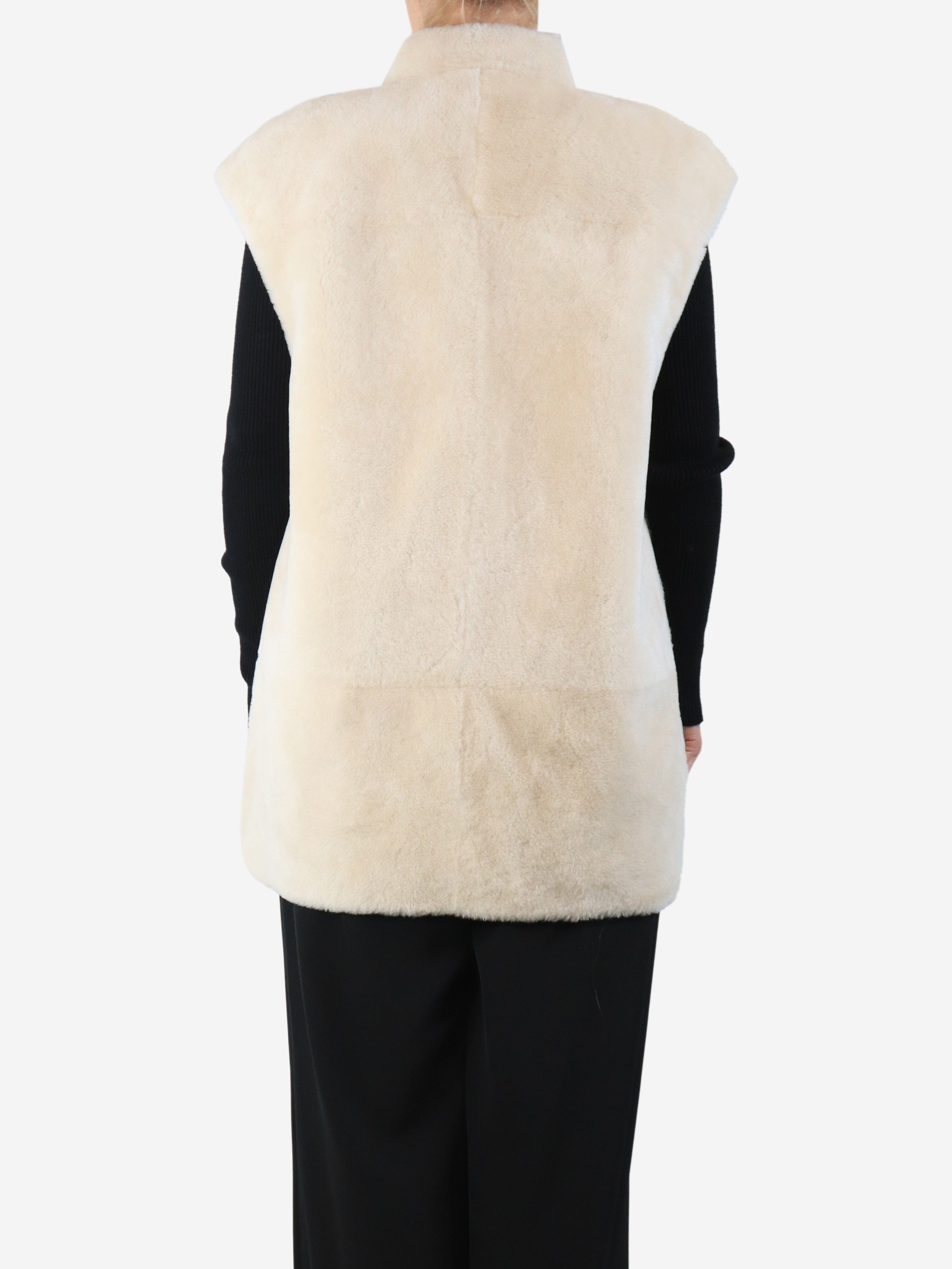Cream shearling gilet - size UK 12 Coats & Jackets Karl Donoghue 