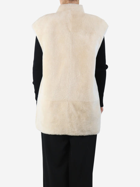 Cream shearling gilet - size UK 12 alternate image