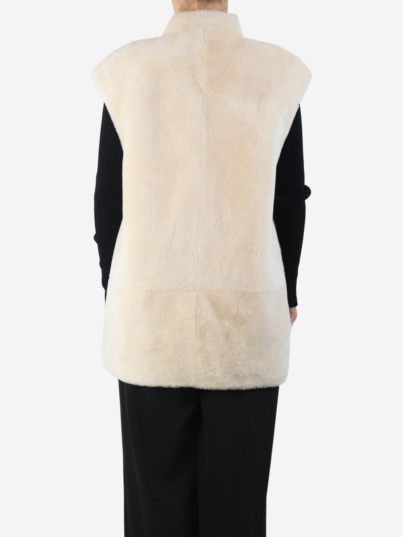 Cream shearling gilet - size UK 12 Coats & Jackets Karl Donoghue 
