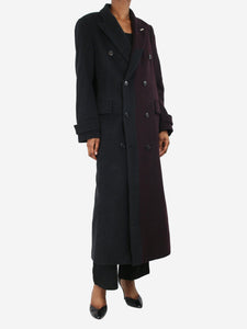 Eytys Black double-breasted two-tone wool coat - size XS