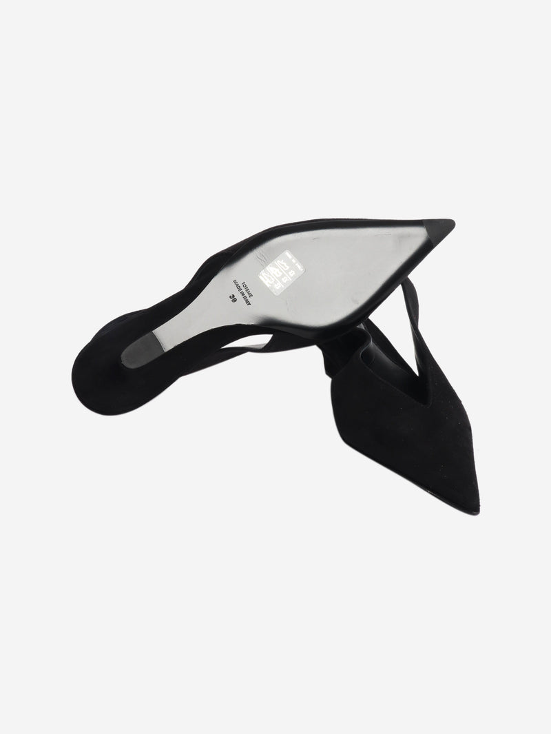 Black suede slingback kitten heels - size EU 39 (UK 6) Heels Toteme 