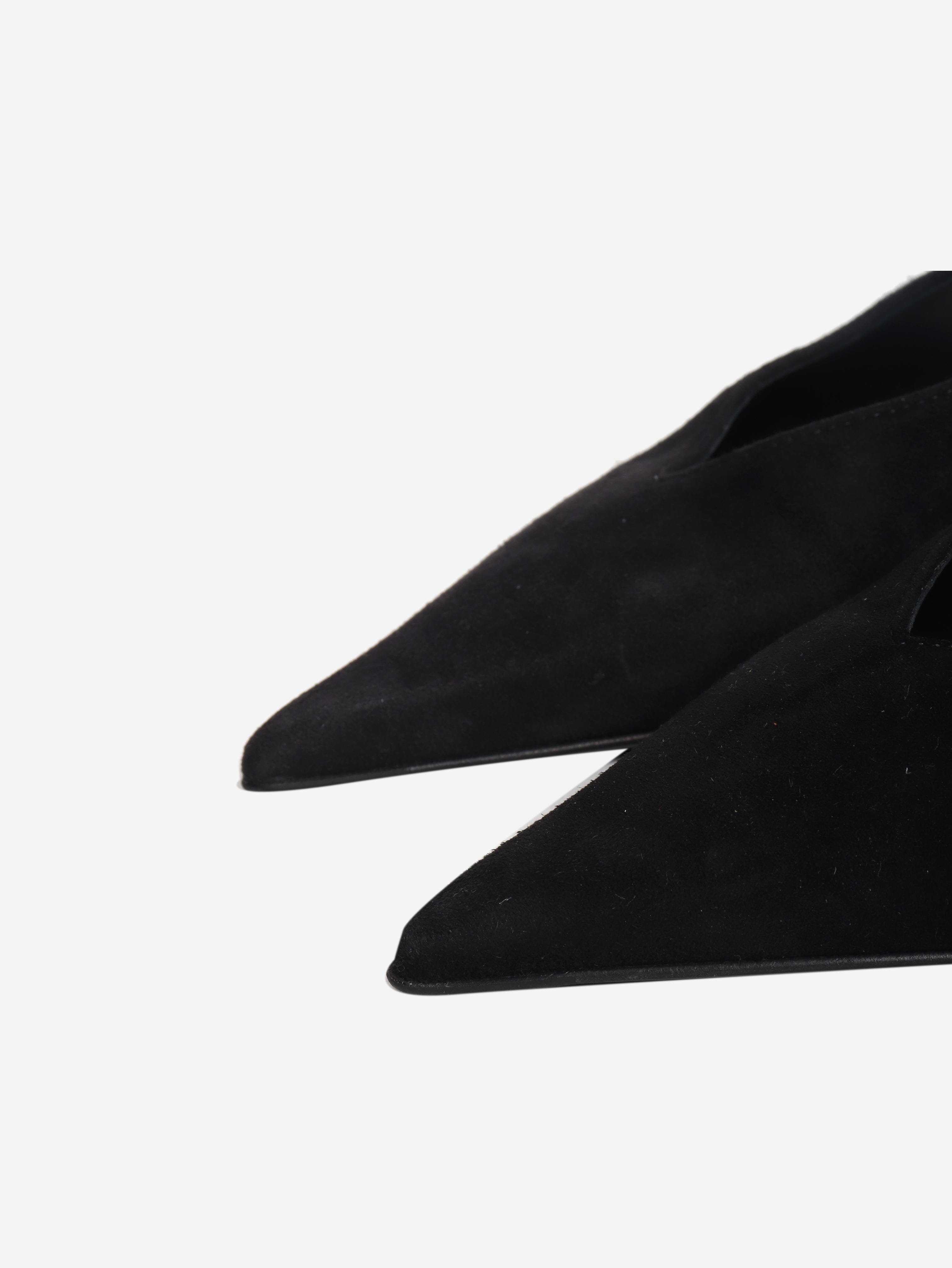 Black suede slingback kitten heels - size EU 39 (UK 6) Heels Toteme 