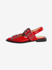Red buckle ballerinas - size EU 37 (UK 4) Flat Shoes Ganni 