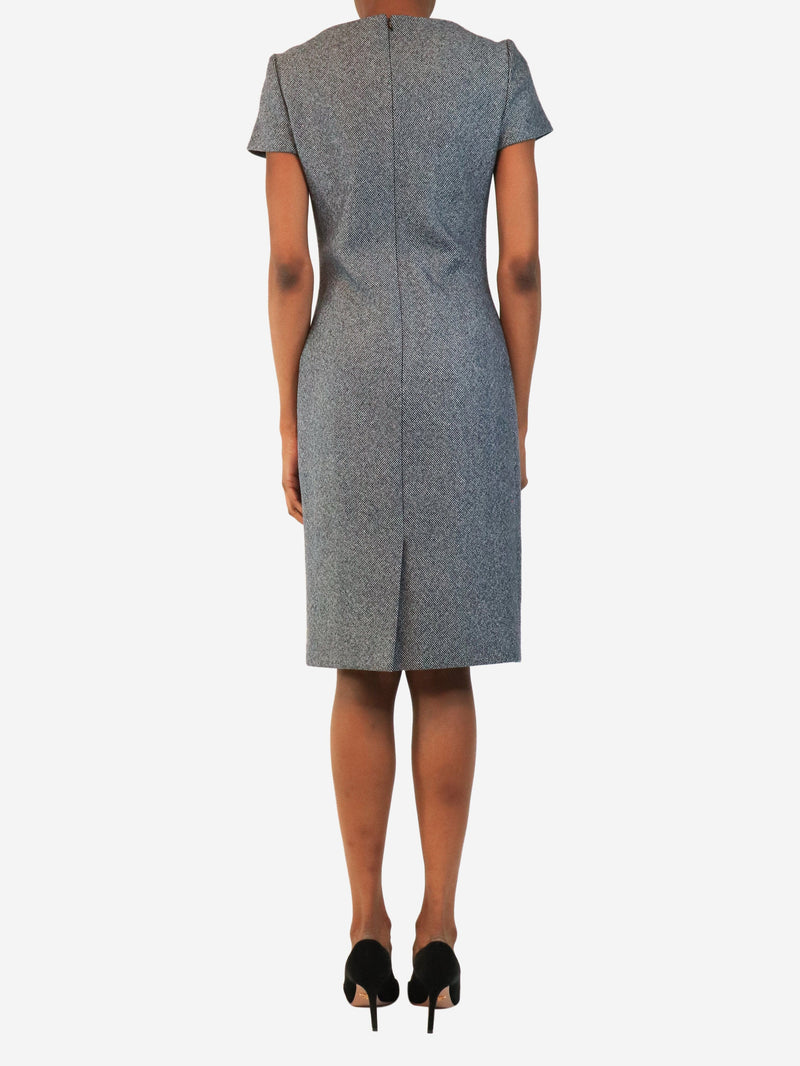 Grey tweed cut-out detail midi dress - size UK 8 Dresses Christian Dior 